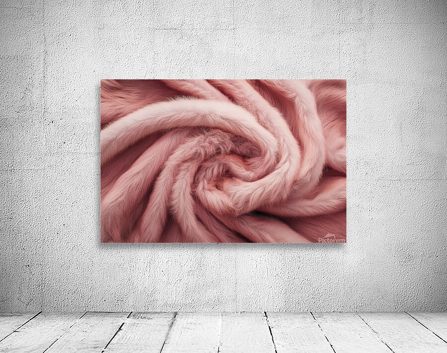 Pink fur background. Surface wool texture Wall Preview
