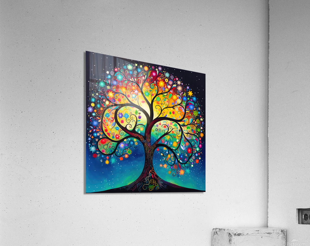 Colorful Whimsical Tree 02 by Matthias Hauser Wall Art