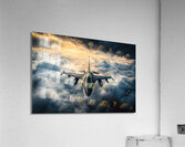 F16 Fighter Jet and Dramatic Clouds Acrylic Print
