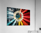 Vibrant Colored Pencils in Circular Pattern Acrylic Print