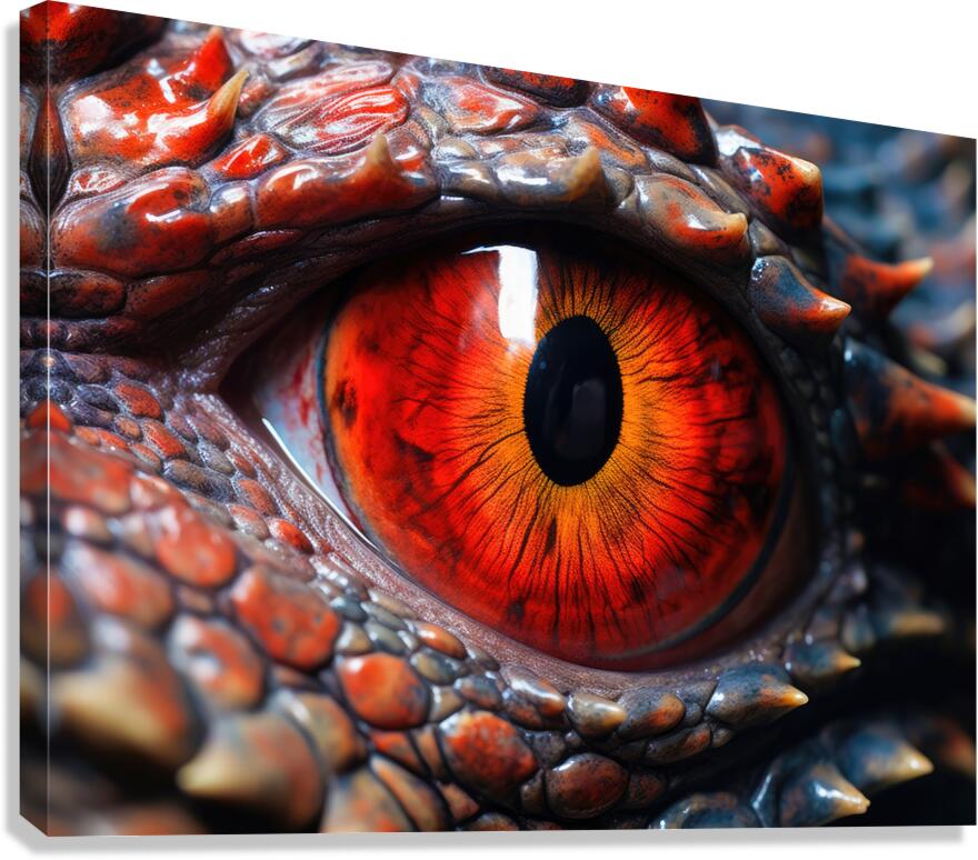 Dragon Eye 01 Red Canvas Print