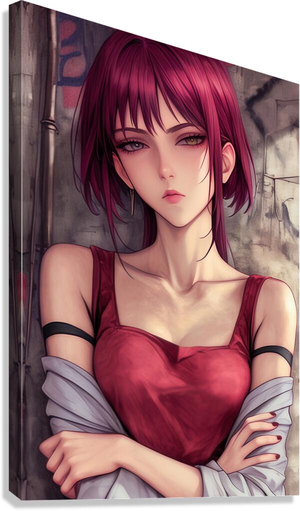 Anime Girl - Sharp Gaze by Matthias Hauser Wall Art Anime Girl - Sharp Gaze by Matthias Hauser Wall Art