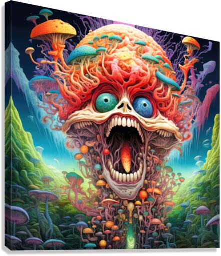 Crazy Psychedelic Mushroom 01 Canvas Print