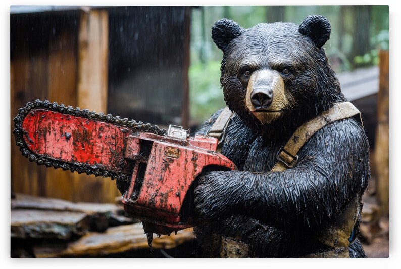 Bear with Chainsaw 01 by Matthias Hauser