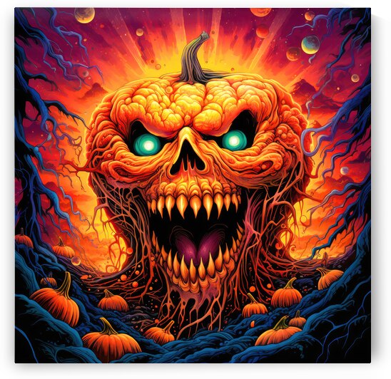 Crazy Psychedelic Halloween Pumpkin 01 by Matthias Hauser