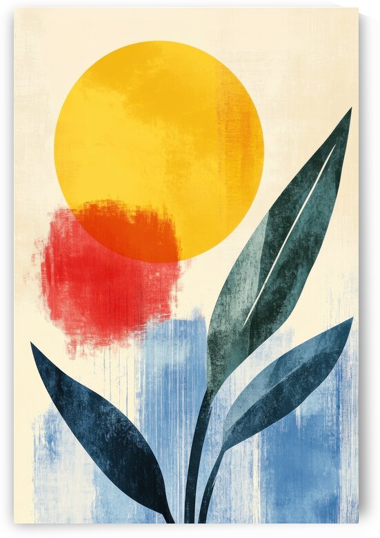 Abstract Sunshine - Minimalist Tropical Bloom by Matthias Hauser