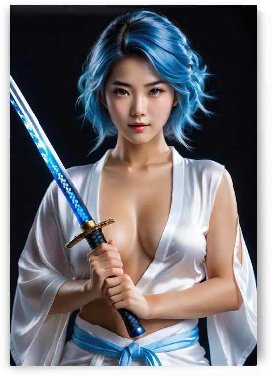 Sexy Female Warrior 01 Blue Hair by Matthias Hauser