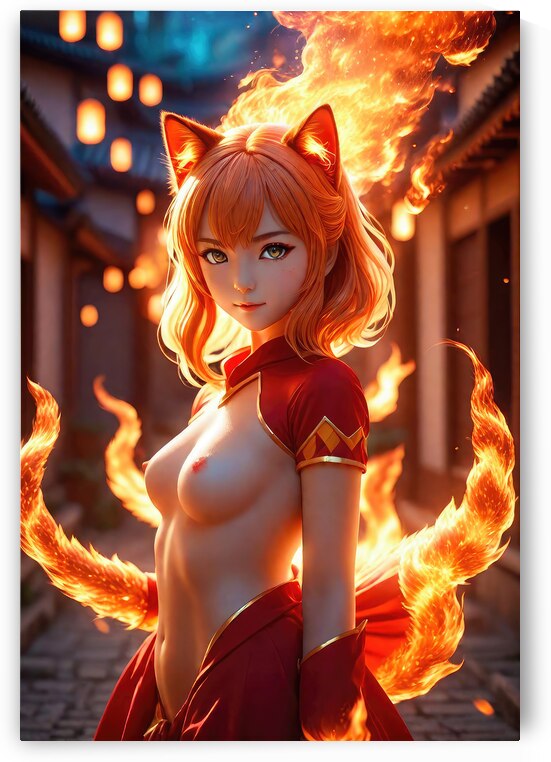 Sexy Anime Fire Fox Girl 01 by Matthias Hauser