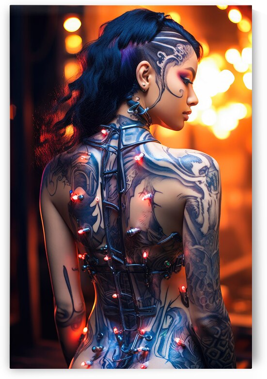 Asian Cyberpunk Woman in Futuristic City 01 by Matthias Hauser