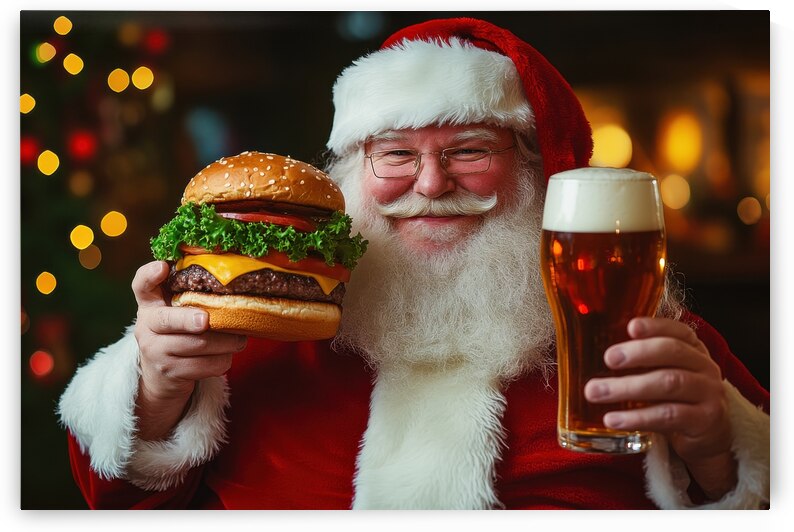 Santa Holiday Feast with Burger and Beer by Matthias Hauser