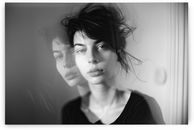Dreamy Woman Portrait Black and White 01 by Matthias Hauser