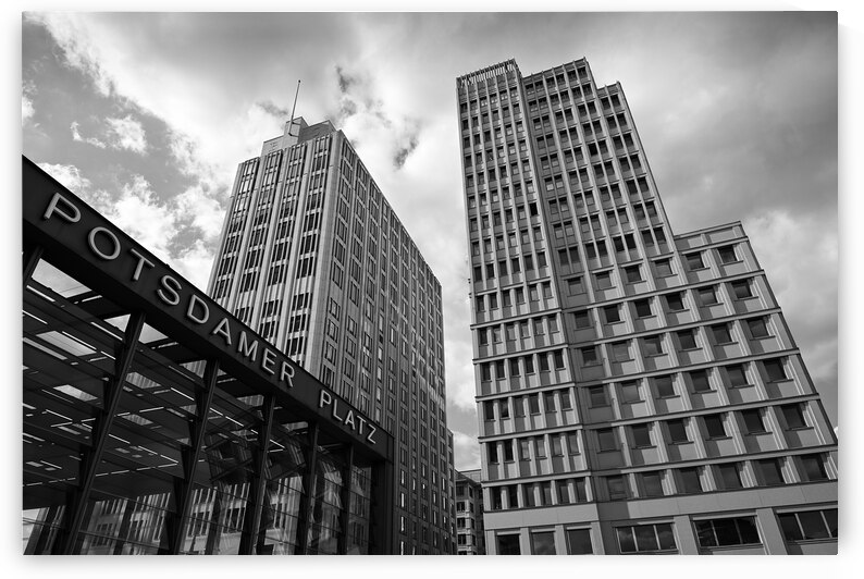 Potsdamer Platz Berlin Black and White 01 by Matthias Hauser