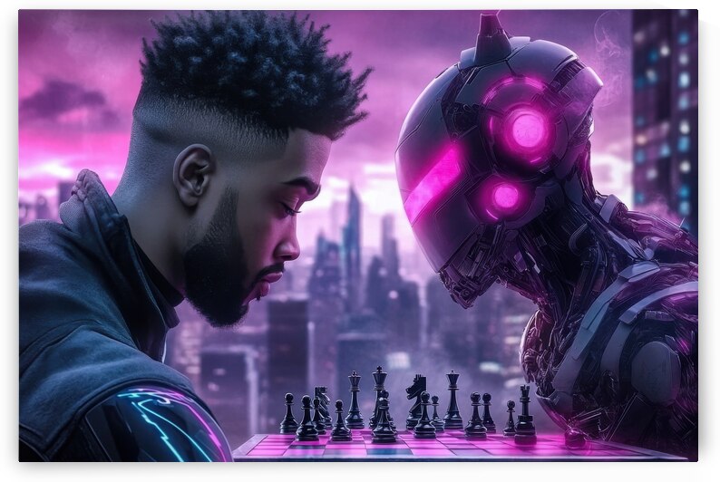 Cyber Chess Strategy Showdown by Matthias Hauser