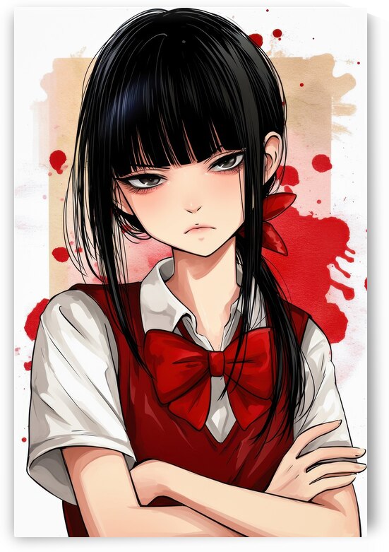 Anime Girl - Defiant Gaze by Matthias Hauser