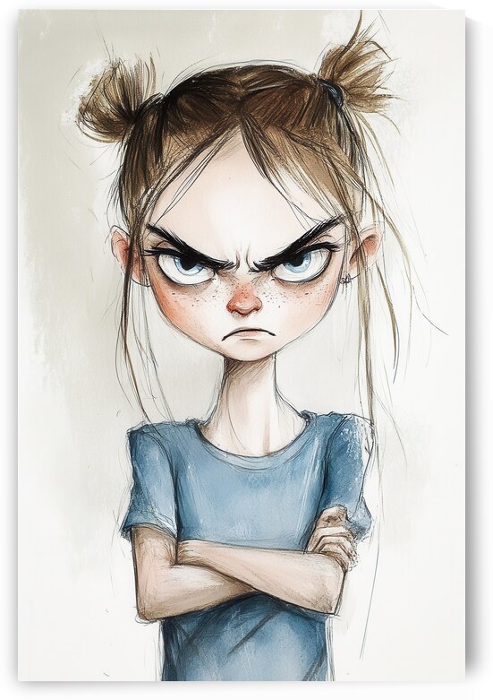 Angry and Mean Girl Staring by Matthias Hauser