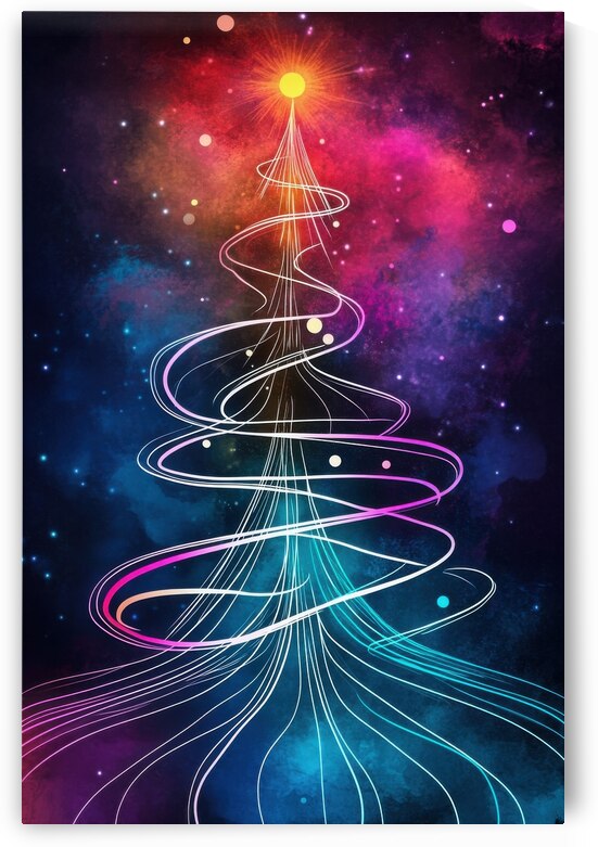 Cosmic Glow - Spiral Neon Christmas Tree by Matthias Hauser
