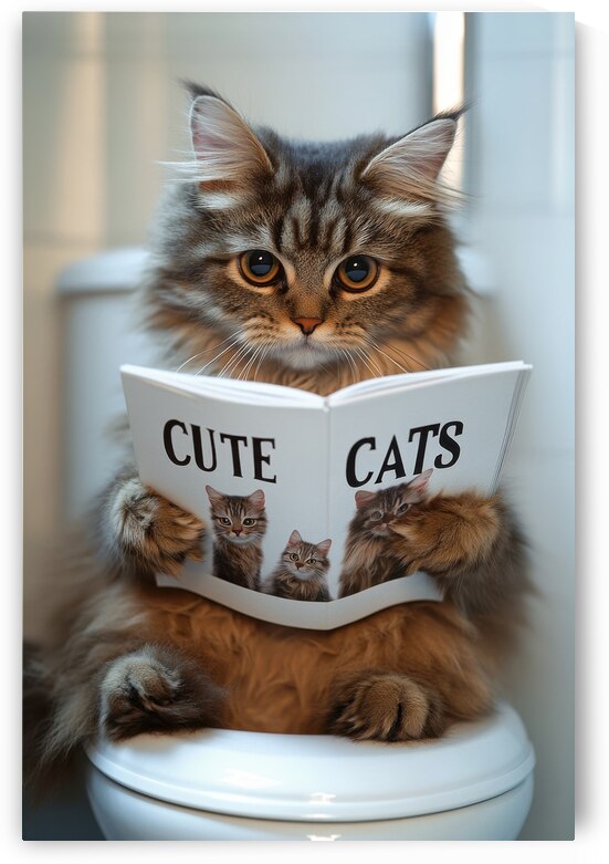 Funny Cat Bathroom Decor 01 by Matthias Hauser