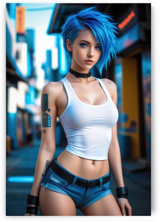 Cyberpunk Girl 06 Futuristic City by Matthias Hauser