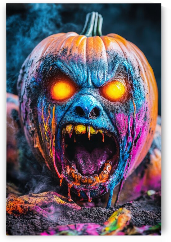 Neon Nightmare Halloween Pumpkin by Matthias Hauser
