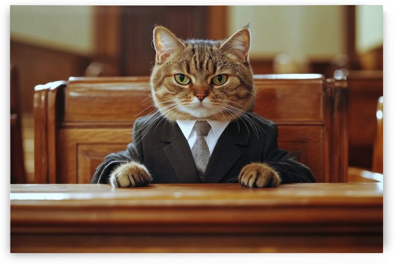 Cat Lawyer in Courtroom by Matthias Hauser