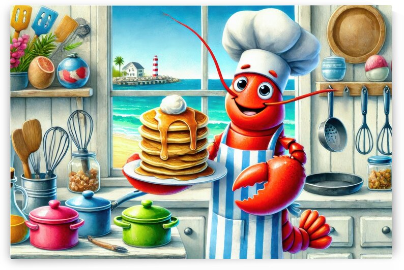 Pancake-Loving Lobster Chef by Matthias Hauser