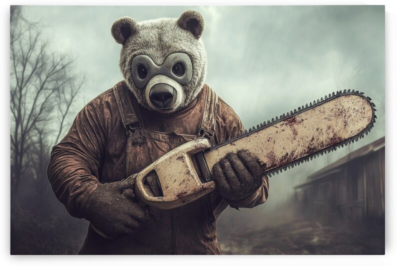 Horror Bear with Chainsaw by Matthias Hauser