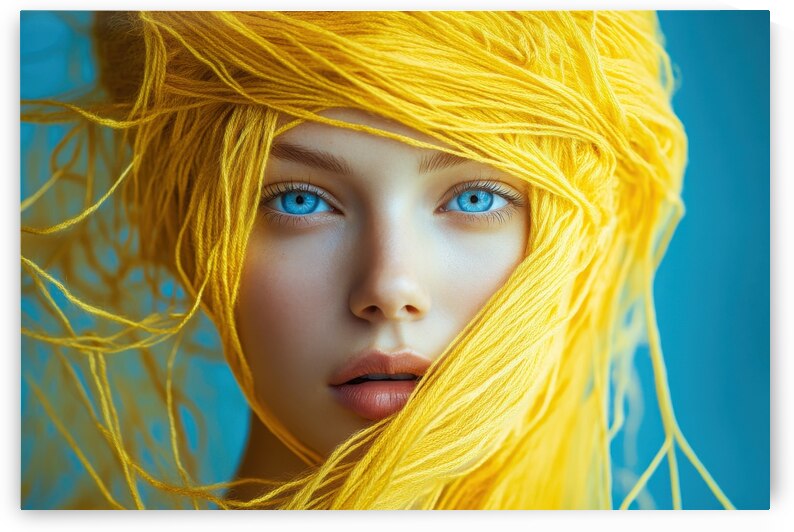 Yarn Woman - Yellow Threads of Radiance by Matthias Hauser