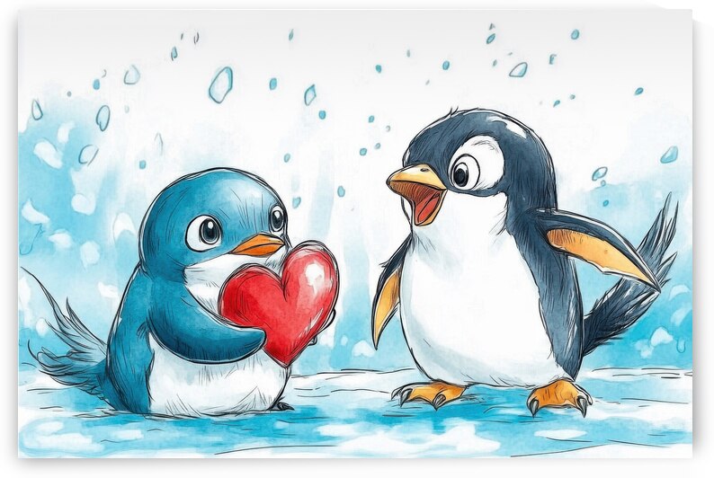Penguin Love - A Heartfelt Gesture by Matthias Hauser