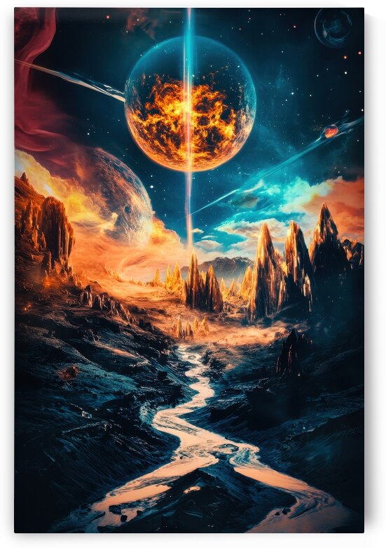 Alien Planet Landscape - The Celestial Rift by Matthias Hauser