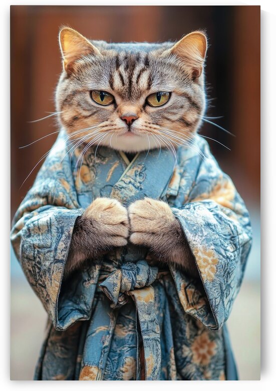 Cute Regal Cat in Kimono by Matthias Hauser