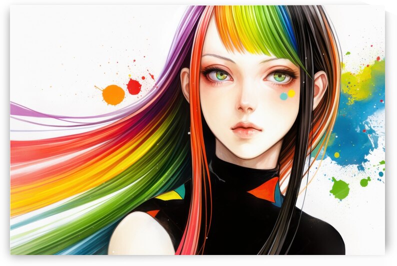 Young Woman with Rainbow Hair by Matthias Hauser