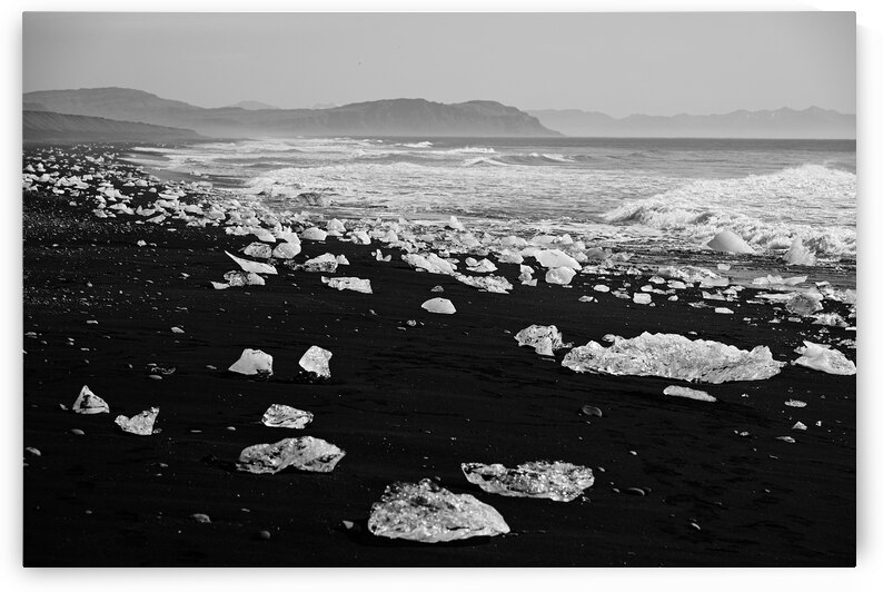 Black and White Serenity at Diamond Beach Iceland by Matthias Hauser