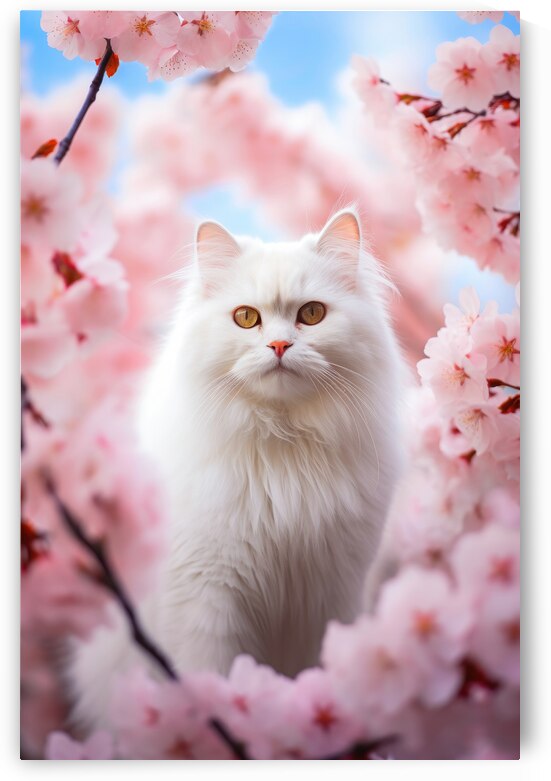 Cat in Spring enjoying Cherry Blossom 01 by Matthias Hauser