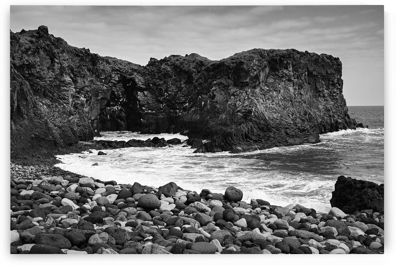 Hellnar Coastal Cliffs in Iceland Black and White by Matthias Hauser