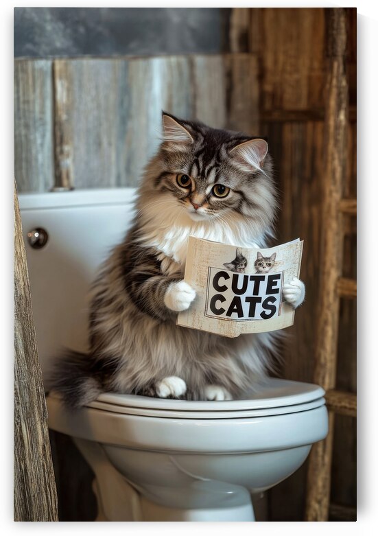 Funny Cat Bathroom Decor 02 by Matthias Hauser