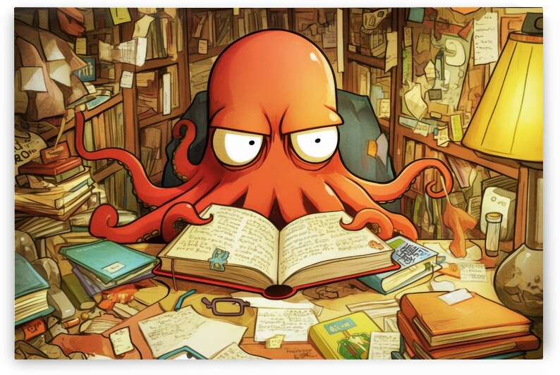 Overwhelmed Octopus Scholar by Matthias Hauser