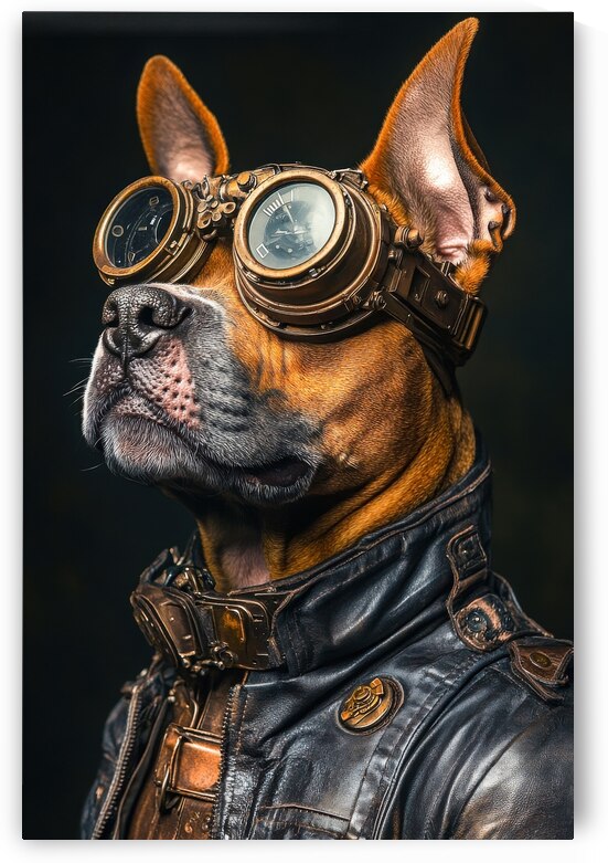 Steampunk Animal - A Cool Biker Dog by Matthias Hauser