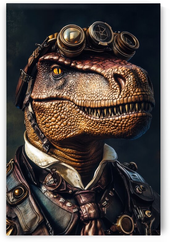 Steampunk Animal - Cool T-Rex Dinosaur by Matthias Hauser