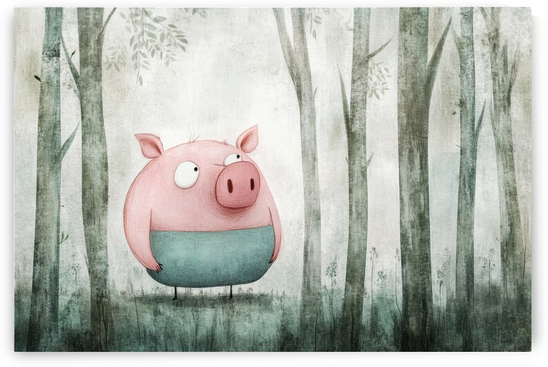 Lost Pig in the Forest - Whimsical Wanderer by Matthias Hauser