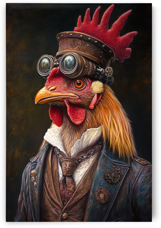 Steampunk Chicken - The Aristocratic Aviator by Matthias Hauser