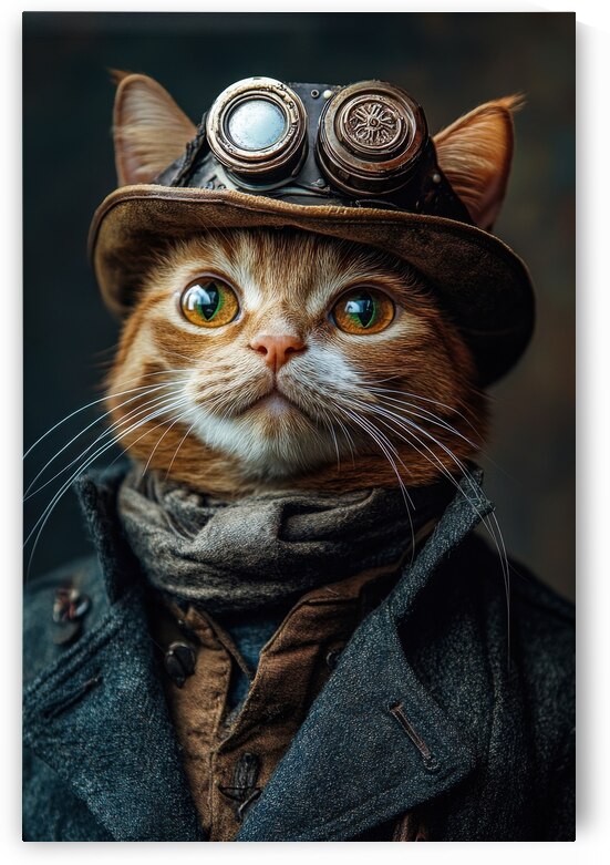 Cute Steampunk Cat Explorer by Matthias Hauser