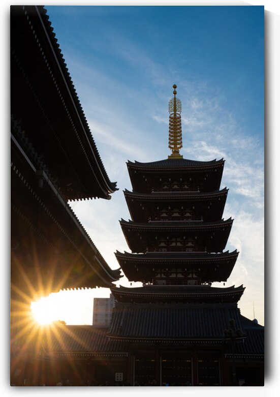 Five-Story Pagoda at Sunset - Senso-ji Temple Asakusa Tokyo by Matthias Hauser