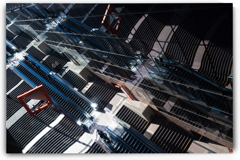 Urban Labyrinth - Reflections and Lines at Kyoto Station Japan by Matthias Hauser