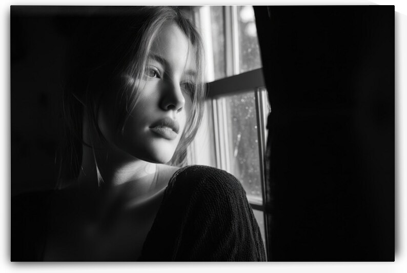 Woman and Window Light - Quiet Reflection by Matthias Hauser