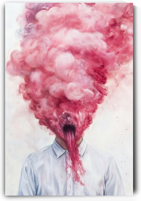 Emotion Eruption - Surreal Portrait with Red Smoke by Matthias Hauser