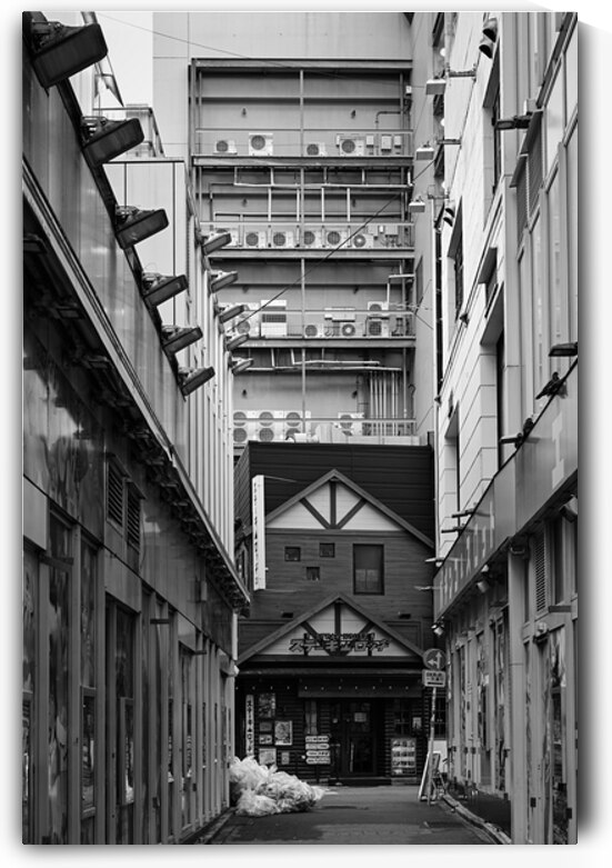 Tokyo Urban Layers - Shibuya Backstreet Black and White by Matthias Hauser