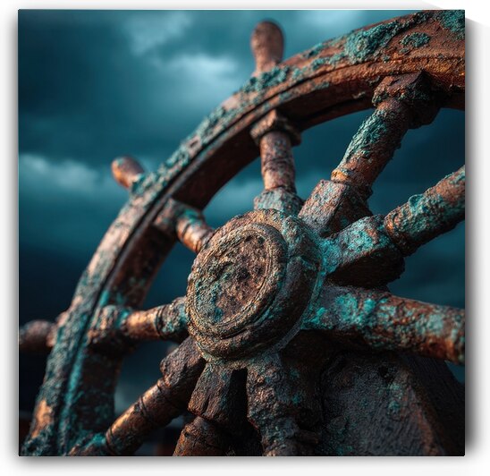 Weathered Ships Wheel - Ghosts of the Sea by Matthias Hauser