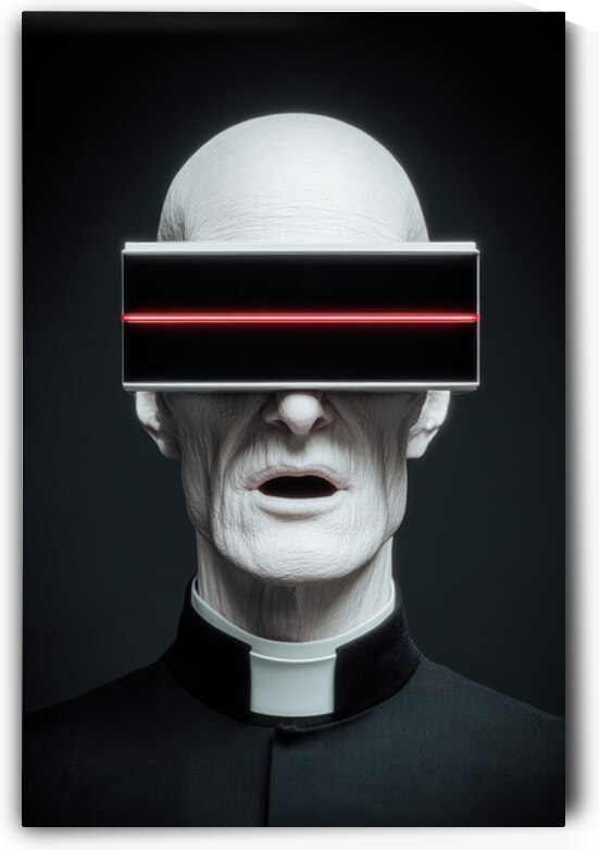 Surreal Neon Confession - Cybernetic Cleric by Matthias Hauser