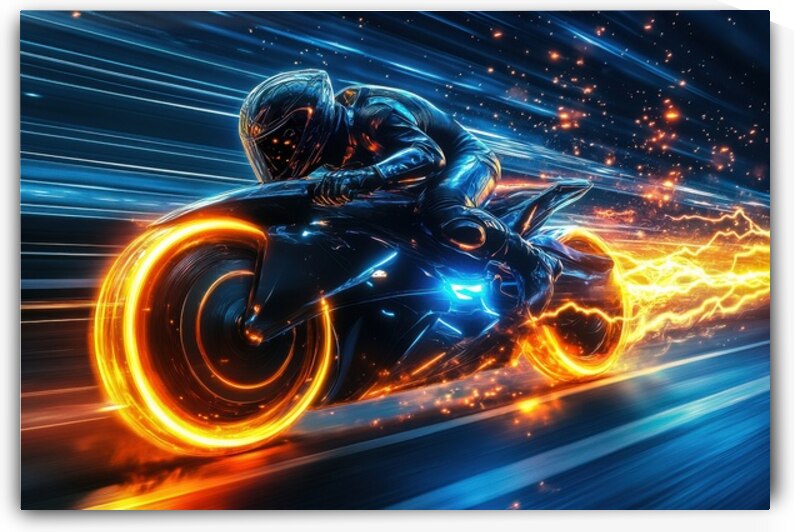 Acceleration Rider - Neon Bike Velocity Surge by Matthias Hauser