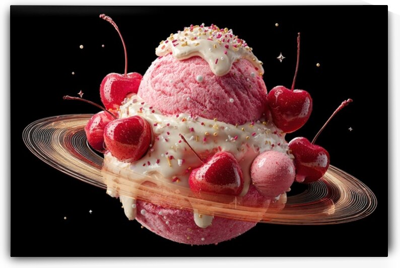 Cherry Sundae Planet - A Sweet Escape into Space by Matthias Hauser